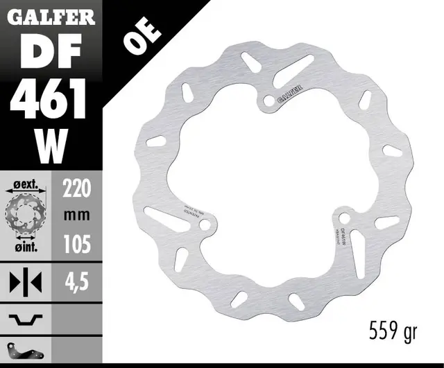 Galfer Bremseskive, W, Fast, 220x4,5mm 