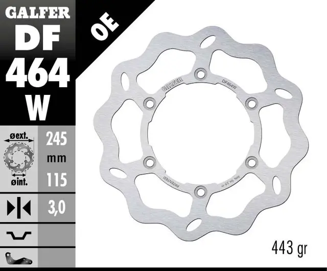 Galfer Bremseskive, W, Fast, 245x3mm 