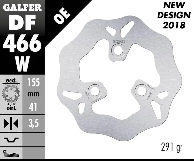 Galfer Bremseskive, W, Fast, 155x3,5mm 