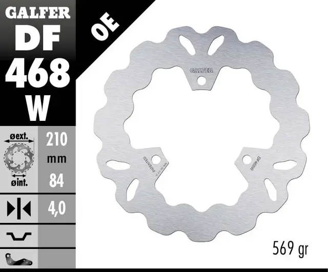 Galfer Bremseskive, W, Fast, 210x4mm 