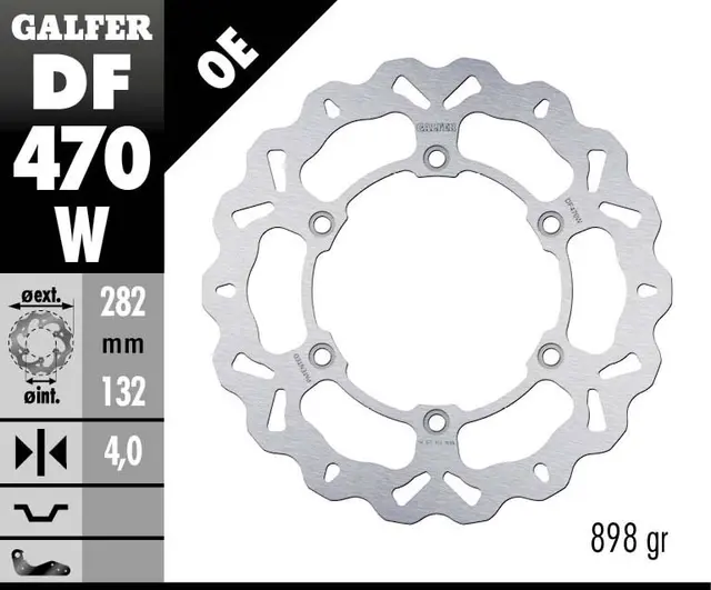 Galfer Bremseskive, W, Fast, 282x4mm 