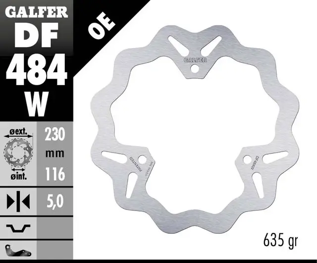 Galfer Bremseskive, W, Fast, 228,5x5mm 