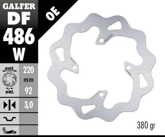 Galfer Bremseskive, W, Fast, 220x3mm 