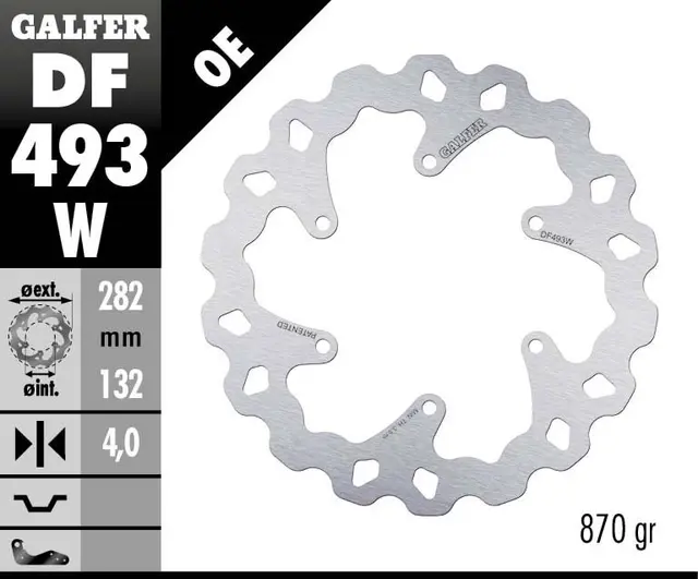 Galfer Bremseskive, W, Fast, 282x4mm 