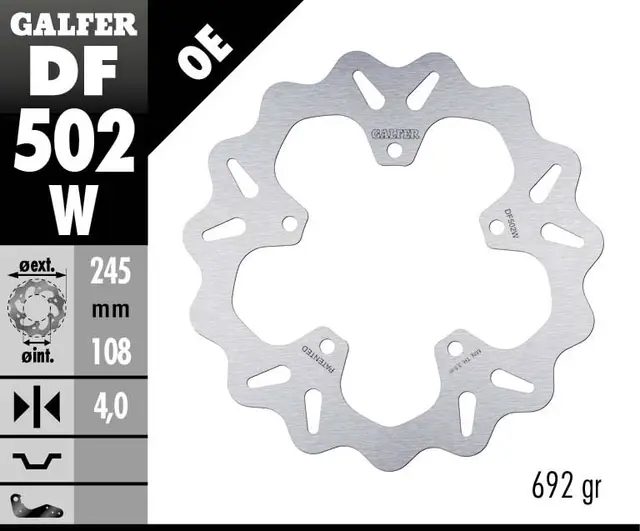 Galfer Bremseskive, W, Fast, 245x4mm 
