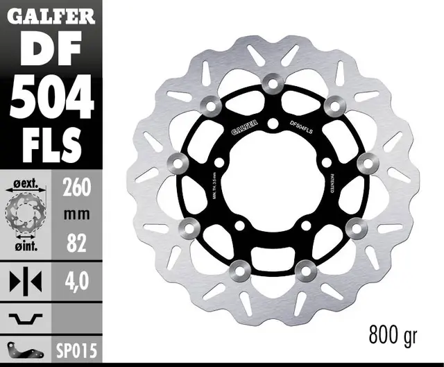 Galfer Bremseskive W, Flytende Oversize,  (C. Stål) 260x4mm 