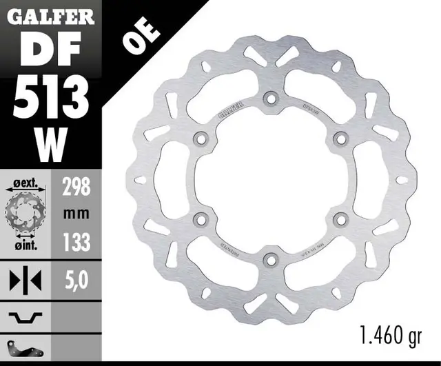 Galfer Bremseskive, W, Fast, 298x5mm 