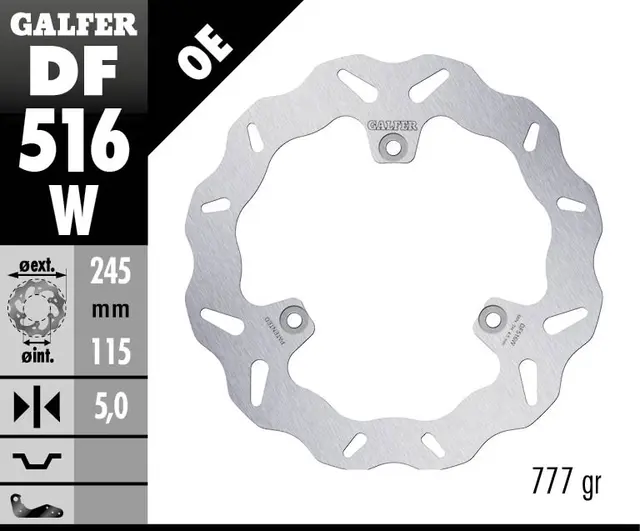 Galfer Bremseskive, W, Fast, 245x5mm 