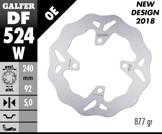 Galfer Bremseskive, W, Fast, 240x5mm 