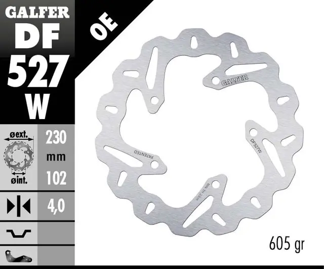 Galfer Bremseskive, W, Fast, 230x4mm 