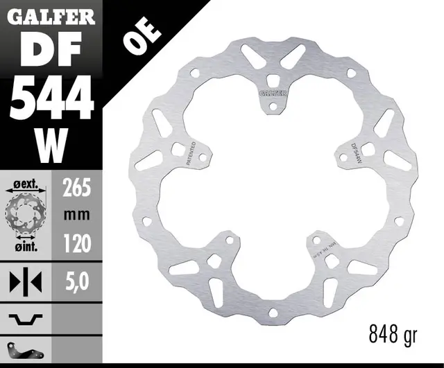 Galfer Bremseskive, W, Fast, 265X5mm 
