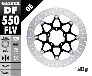 Galfer Bremseskive, Flytende Rund (C. Stål) 320X5mm