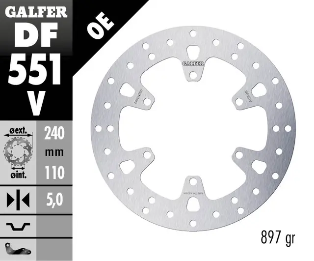 Galfer Bremseskive, Fast, Rund, 240X5mm 
