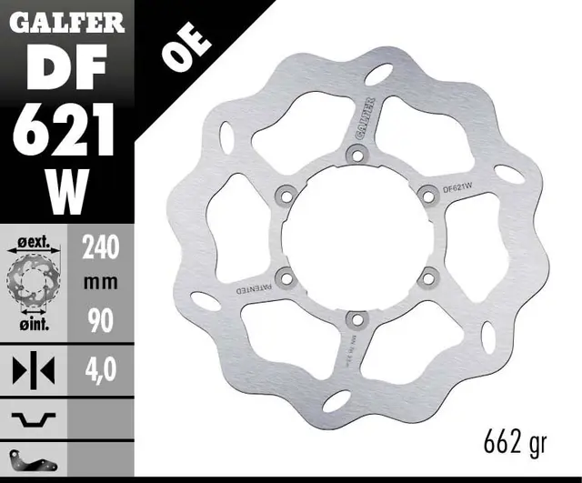 Galfer Bremseskive, W, Fast, 240x4mm 