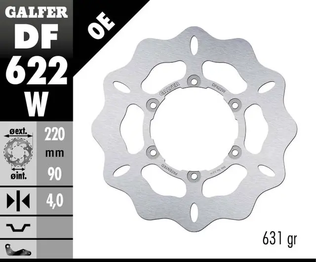 Galfer Bremseskive, W, Fast, 220x4mm 