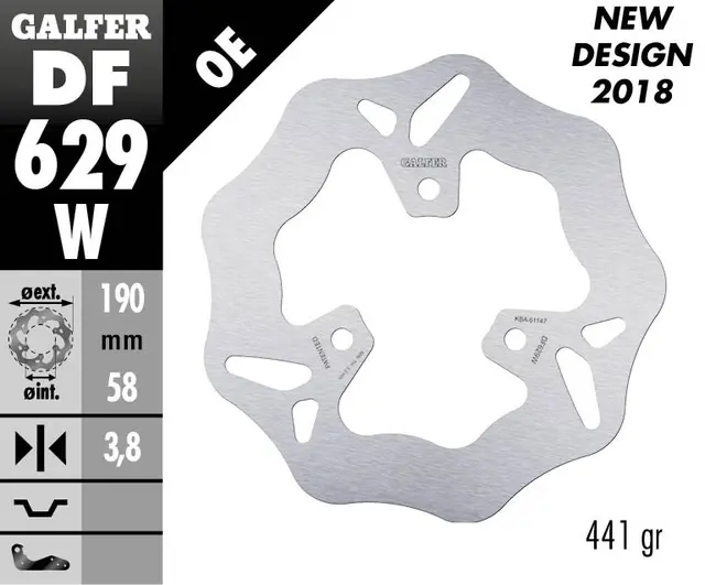Galfer Bremseskive, W, Fast, 190x3.8mm 