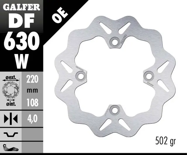 Galfer Bremseskive, W, Fast, 220x4mm 