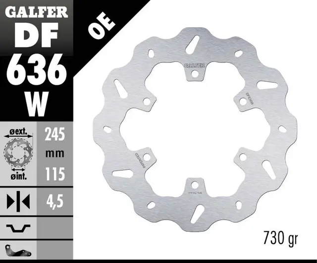 Galfer Bremseskive, W, Fast, 243,5x4,5mm 
