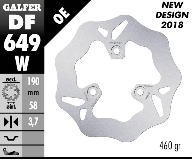 Galfer Bremseskive, W, Fast, 190x3,8mm 