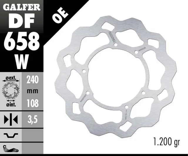 Galfer Bremseskive, W, Fast, 240x3,5mm 