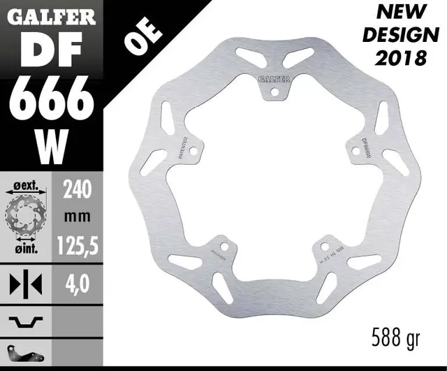 Galfer Bremseskive, W, Fast, 240x4mm 