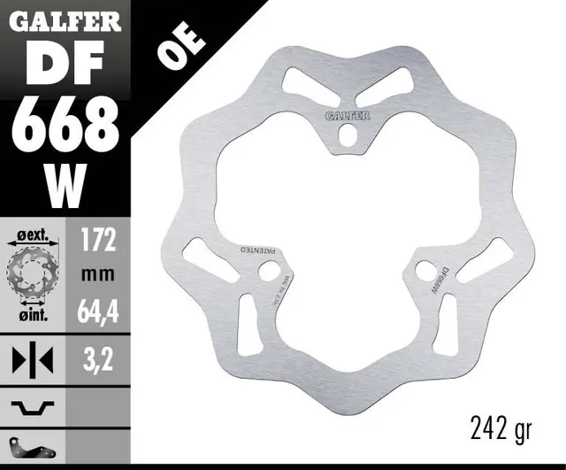 Galfer Bremseskive, W, Fast, 172x3,2mm 