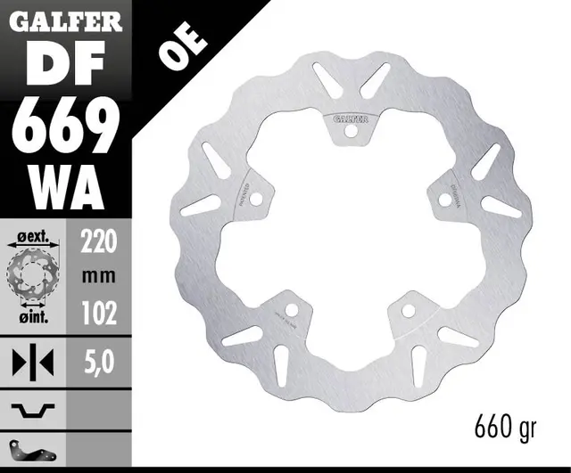 Galfer Bremseskive, W, Fast, 220x5mm 