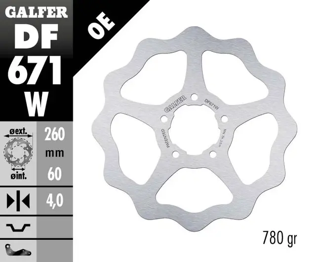 Galfer Bremseskive, W, Fast, 260x4mm 