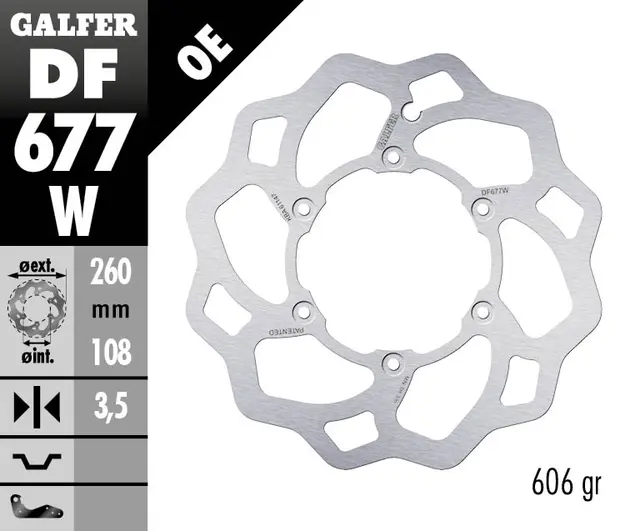 Galfer Bremseskive, W, Fast, 260x3,5mm 