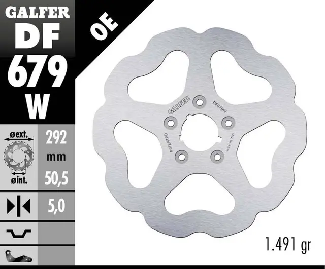 Galfer Bremseskive, W, Fast, 292x5mm 