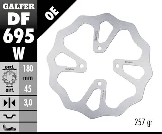 Galfer Bremseskive, W, Fast, 180X3mm