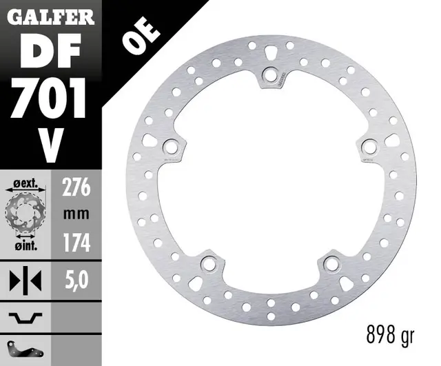 Galfer Bremseskive, Fast, Rund, 276x5mm 