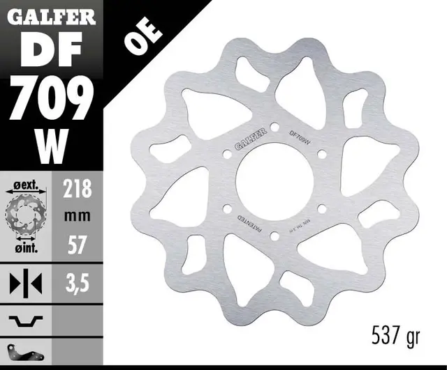 Galfer Bremseskive, W, Fast, 218x3,5mm 