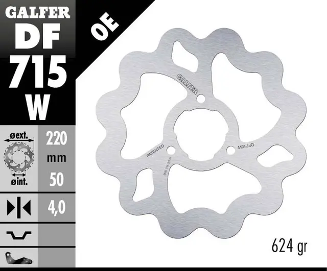 Galfer Bremseskive, W, Fast, 220x4mm 