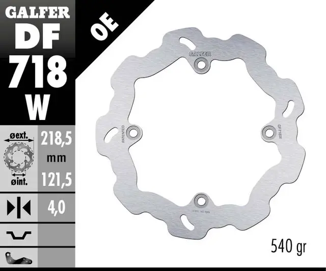 Galfer Bremseskive, W, Fast, 218,5x4mm 
