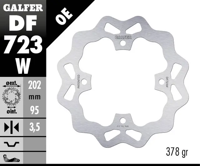 Galfer Bremseskive, W, Fast, 202x3,5mm 
