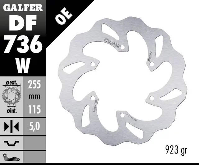 Galfer Bremseskive, W, Fast, 255x5mm 