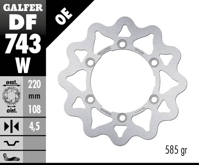 Galfer Bremseskive, W, Fast, 220x4,5mm 