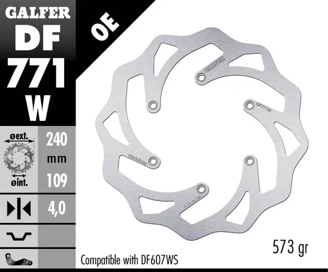 Galfer Bremseskive, W, Fast, 240x4mm 