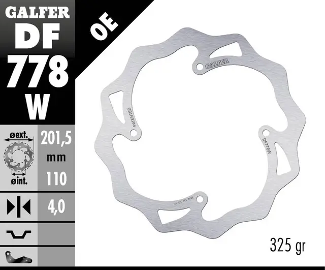 Galfer Bremseskive, W, Fast, 201,5x4mm 
