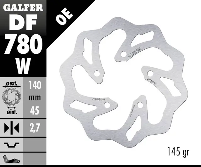 Galfer Bremseskive, W, Fast, 140x2,7mm 