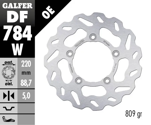 Galfer Bremseskive, W, Fast, 220x5mm 