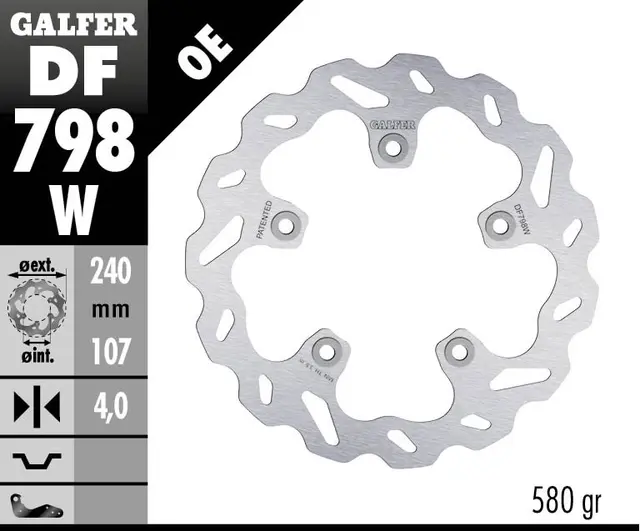 Galfer Bremseskive, W, Fast, 240x4mm 