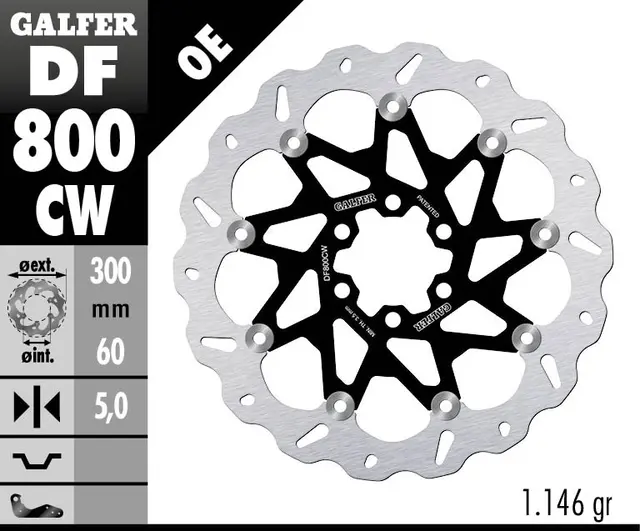 Galfer Bremseskive W, Flytende Kompl. (C. Alu.) 300x5mm 