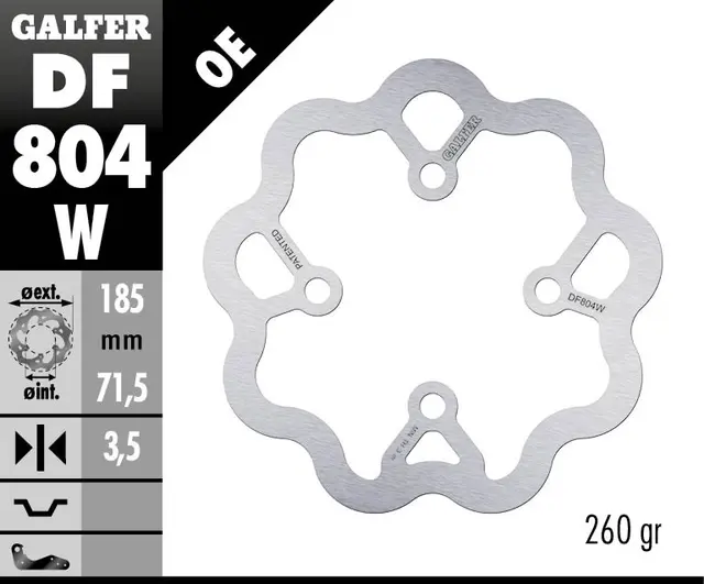 Galfer Bremseskive, W, Fast, 185x3,5mm 