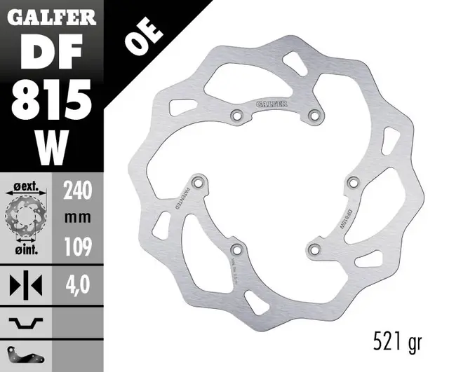 Galfer Bremseskive, W, Fast, 240x4mm 