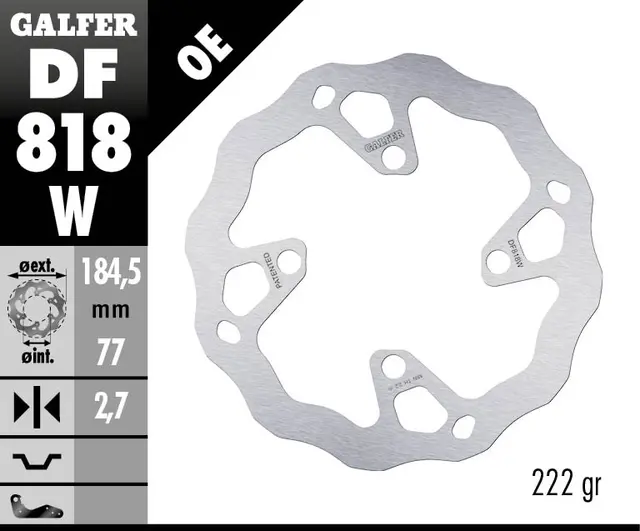 Galfer Bremseskive, W, Fast, 185x2,7mm 