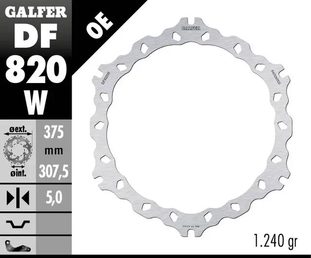Galfer Bremseskive, W, Fast, 375x5mm 