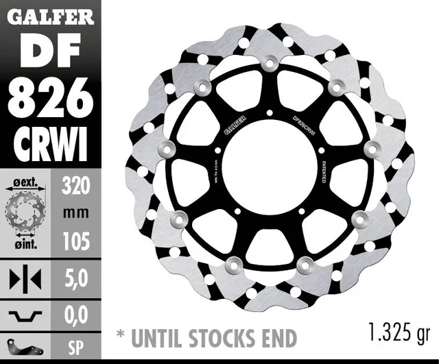 Galfer Bremseskive W, Flytende Slisset Venstre (C. Alu.) 320x5mm 