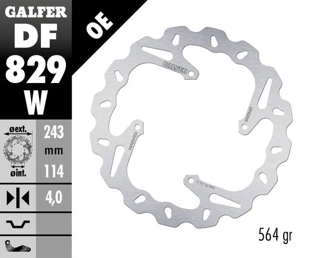 Galfer Bremseskive, W, Fast, 243x4mm 